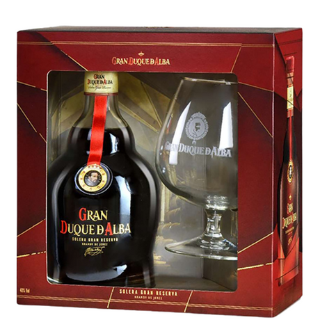 Case with glass of Gran Duque de Alba Brandy