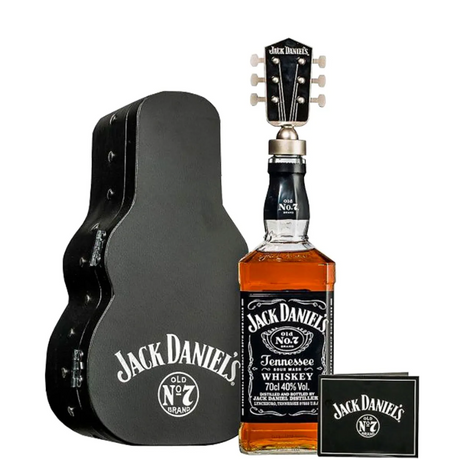 Jack Daniel's guitar-shaped case