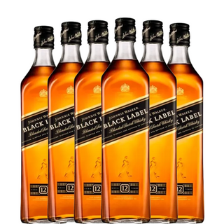 JOHNNIE WALKER BLACK LABEL x6 butelek