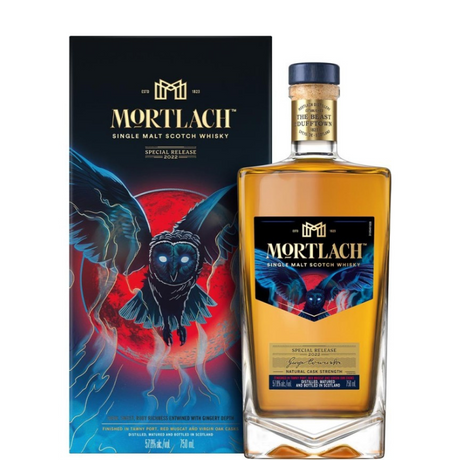 Bottle of Mortlach Special Release 2022 with case