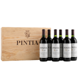 6 butelek Pintia 2021 w drewnianej skrzynce