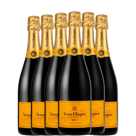 6 butelek żółtej etykiety Veuve Clicquot